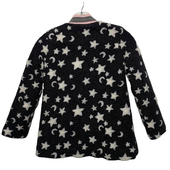 Cat & Jack Girls Coat Star Pattern Size Small (6/6X) Pink Black - Picture 2 of 8